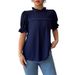 Women's Clothing Simple Fashion Style Lace Collar Hollow Shirt Women's Clothing Spring And Summer_ecoleips.com