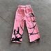 Gothic Anime Streetwear Joggers – Oversized Drawstring Pants With Dark Print (S-2xl, Black/Gray) Signature Goth Vibe_ecoleips.com