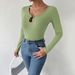 Voya Women's Comfortable And Casual Hollow Out Slim Knit Long Sleeved Women's T-shirt Fashionable And Versatile Top_ecoleips.com