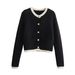 Women's Clothing Summer New Women's Button Decorated Knitted Cardigan Jacket_ecoleips.com