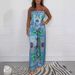 Women's Clothing New Fashion Leisure Expert Sexy Suspenders Printed Loose Ladies Trousers Suit_ecoleips.com