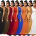 Elegant One-Shoulder Party Dress For Women - Stretchy Bodycon Long Dress With Ruffle Detail In Solid Colors_ecoleips.com
