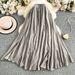 White Yamamoto Style Long Skirt for Women High-Waisted Slimming Flowing Full Skirt Versatile Petite Summer New Style 2025_ecoleips.com