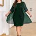 New Women's Solid Color Mesh Fashion Casual Dress Summer Elegant O Neck Short Sleeve Holiday Party Dresses For Women Robe Femme_ecoleips.com