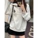 Real Shot Of Foreign Trade Women's Half-zip Polo Collar Long-sleeve Sweatshirt, Spring And Autumn Thin Loose-fitting_ecoleips.com
