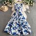 High Grade Printed Temperament Sleeveless Dress For Women 2025 Summer New Style Waist Slimming Fluffy Long Skirt_ecoleips.com