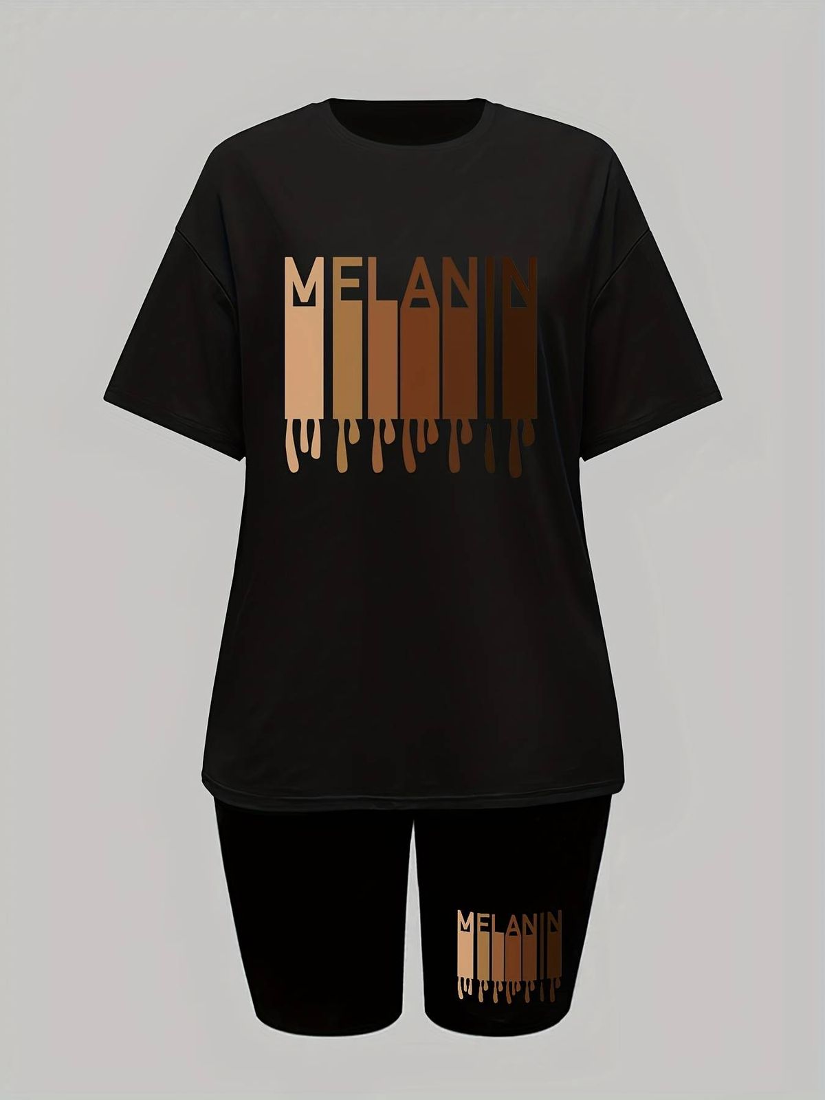 Women’s 2 Piece Outfit Set – Oversized Graphic T-Shirt And Biker Shorts Matching Set, Casual Summer Lounge Tracksuit For Daily Wear O-897_ecoleips.com