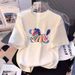 Summer New Style White Short Sleeve T-Shirt For Women Loose Fit Versatile Slimming Cartoon Print Youthful Top_ecoleips.com
