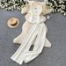Women's Spring/Summer Fashion Set: 3D Floral Patchwork Vest Top + High-Waisted Slimming Wide Leg Pants - European American Style_ecoleips.com