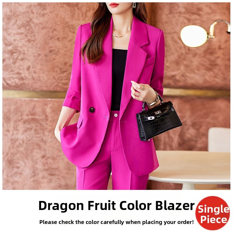 Women's Slim-Fit Tailored Blazer Long Sleeve Jacket Back Slit Casual Office Wear Street Chic Spring Fall_ecoleips.com