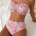 High End Printed Tie Up Strapless Floral Bikini Swimsuit Two Piece Women's Sexy Swimwear_ecoleips.com