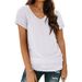 2026 Spring/Summer Wish Best-Selling European And American New Short-Sleeve V-Neck T-Shirt Tops Cross-Border_ecoleips.com