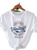 European And American Cross-border Foreign Trade Clothing, Letter Combination Round-neck Printed Women's Short-sleeve_ecoleips.com