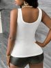 Summer New Sexy Slim Fit Women's Fashion Simple And Versatile Sleeveless Casual V-neck Vest Top With Suspender Straps_ecoleips.com