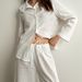 2026 European And American Autumn Winter Pure Cotton New White Embossed Jacquard Sleeve Long Pants Pajama Set_ecoleips.com