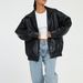 K Leather Jacket Motorcycle Style Top Silhouette, Lapel, Elastic Hem, Zipper, PU Leather Jacket Jacket_ecoleips.com