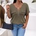 Women's Plus Size Pullover T-Shirt Solid Color Zipper Short Sleeve Faux Pocket Top Loose Fit Spring/Summer New Arrival_ecoleips.com