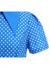 Women's Polka Dot Dress With Bow Belt Short Sleeve High Waist Elegant Retro Printed Fashion Midi Dresses_ecoleips.com