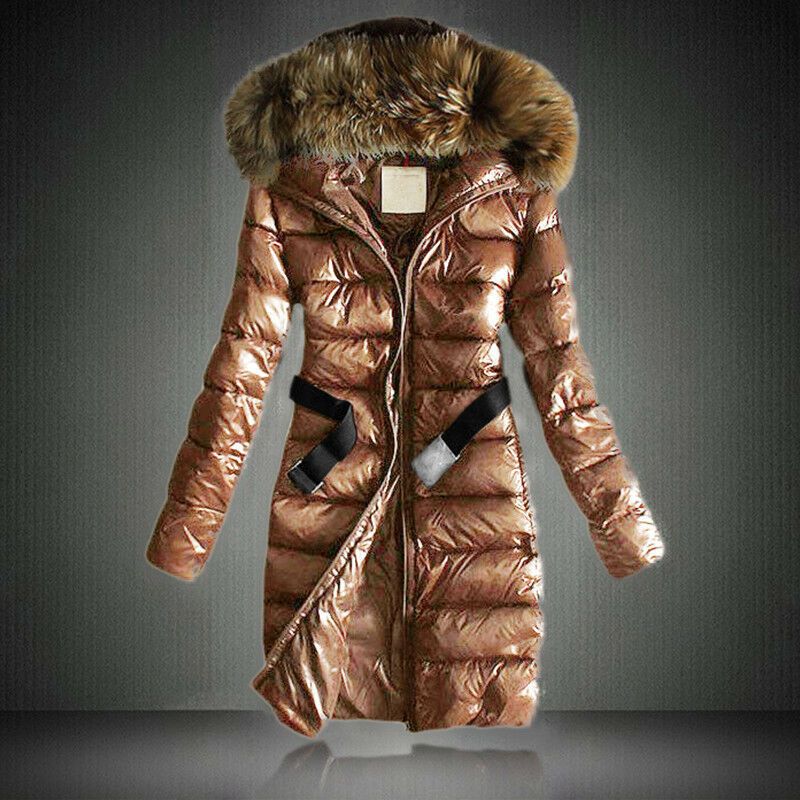 Women's Clothing Elegant Long Puffer Coat With Detachable Faux Fur Hood – Winter Warmth & Style_ecoleips.com