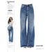 Vintage Washed High-Waisted Straight-Leg Jeans – Button-Front Wide-Leg Denim Pants For Women (Blue, S-XL)_ecoleips.com
