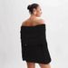 K New Knitted Women's Short Beach Dress With A Sexy Sheer Long-sleeved One-shoulder Dress_ecoleips.com