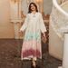 Women's Clothing Muslim Dress Fashionable High End Jacquard Fabric Embroidery Gradient Robe_ecoleips.com
