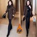 girl Hot-Selling Plaid Wool Coat For Women, Mid-Length, Winter New Fashionable Fleece-Lined Thickened Woolen Overcoat_ecoleips.com