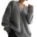 K Loose Women's Cardigan, Soft Long-sleeved Sweater Coat._ecoleips.com