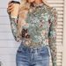 Women's Clothing Pullover High Collar Long Sleeved Lace Floral Mesh Bottoming Shirt T Shirt Female_ecoleips.com
