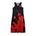 2022 New European And American Cross-Border Independent Station Women's Sleeveless Long V-Neck Rose Flower Vintage Print_ecoleips.com