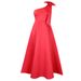 Verve D3322 Women's New Asymmetric Shoulder Large Bow Sexy Long Dress_ecoleips.com