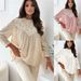 Women's Lace Trim Blouse With Lantern Sleeves - Flowy Chiffon Oversized Top For Elegant Casual Wear_ecoleips.com