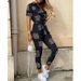 Aria Basics Summer 2025 European And American Women's Clothing Long Pants Casual Turn-Down Collar Buttoned Printed Belt_ecoleips.com