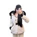 girl Girl Girl 2025 Winter Women's Jacket With Lace-Up Waist And Fox Fur Collar, New White Duck Down Coat, Parka Style_ecoleips.com