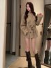 French-Inspired Khaki Trench Coat – Slim-Fit Belted Jacket For Petite Women (S-XL)_ecoleips.com