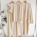 Women's Three Piece Knitted Suit Temperament Cardigan Coat mid Length with Wide Leg Pants Autumn Winter Trendy Set_ecoleips.com