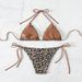 Leopard Print Bikini Swimwear Lace-Up Sexy Swimsuit For Women European And American Style New_ecoleips.com