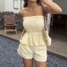 Women's Clothing 2-Piece Lace Trim Shorts Set Vacation Casual Floral Shorts Comfortable Stylish Sizes S-XL (Pink, Red, Yellow, Gray, Blue, Green)_ecoleips.com