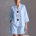Women's Summer Wide Leg Pants Set Cotton Linen Solid Color European And American Style Independent Website Fashion Two Piece Set_ecoleips.com