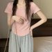 Summer New Arrival Women's Slimming Irregular T-Shirt Short Sleeve Sexy Top in Instagram Style_ecoleips.com