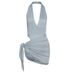 Women's Clothing Sexy V Neck Backless Jumpsuit Fashion Hip Hugging Short Skirt Suit For Women_ecoleips.com
