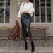 Women's Clothing High Waisted Skirt Women's High Waist Slit Pencil Skirt - Elegant Bodycon Midi Skirt For Office & Night Out_ecoleips.com