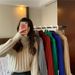 girl Autumn Winter New Year Christmas Red Sweater Women Short Pullover Loose Fit Outerwear Lazy Style Thickened High Neck_ecoleips.com