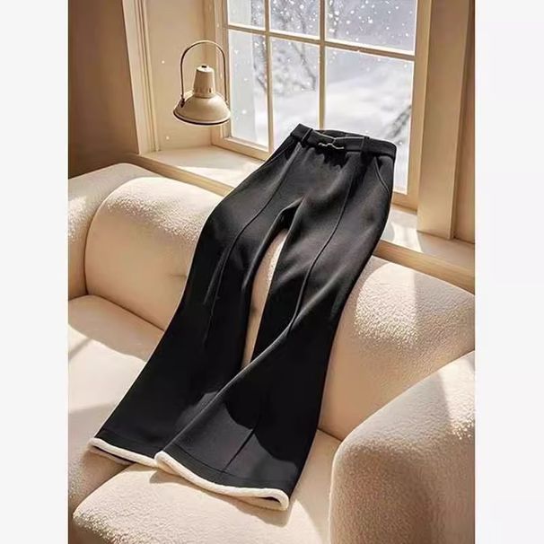Women's Clothing Royal Sister Style Outfit For Women, Fashionable And Stylish Black Knitted Sweater, Slim And Versatile Flared Pants, Two Piece Suit_ecoleips.com