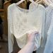 KANING European-style Long-sleeve Hollow-out Knitted For Women, 2026 Summer And Autumn New Mesh Cover-up Top_ecoleips.com