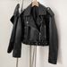 "Women's PU Faux Leather Belted Jacket – Chic Cropped Biker Style For Everyday Edge"_ecoleips.com