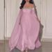 Women’s Clothing spring and summer new elegant sexy high waist rhinestone Pearl chiffon banquet evening dress_ecoleips.com