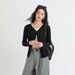 Tencel V-Neck Design With A Sense Front Shoulder Fashion Knitted Cardigan For Women In The Spring And Summer Of 2025,_ecoleips.com