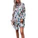 DiYun European And American Elegant Casual Printed Sleeve Long Dress Women's Clothing 2025 Autumn/Winter_ecoleips.com