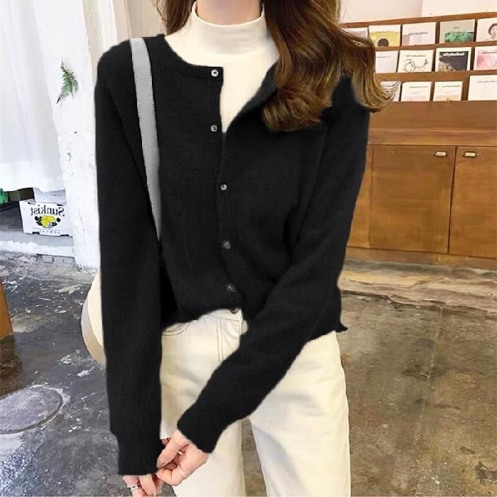 K Sweater, Knitted Cardigan, Layered, Loose And Gentle Outer Layer, Base Layer, Outer Layer, Inner Layer, Western-style Women's Top_ecoleips.com